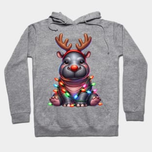 Christmas Red Nose Hippo Hoodie